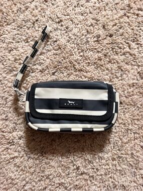 Scout Black and White Striped Wristlet Pouch